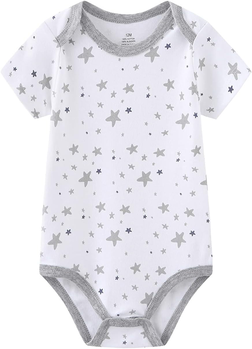 Newborn Baby Clothes Set - Short Sleeve Baby Boy Pants & Girl Bodysuits - Layette Sets