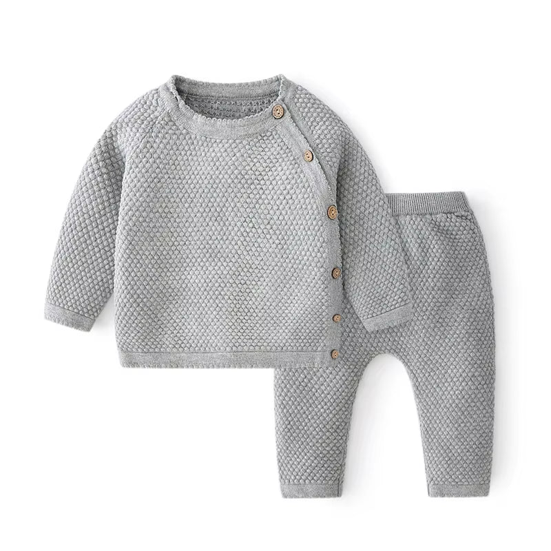 SnuggleNest – Spring Cotton Knitwear Set for Babies