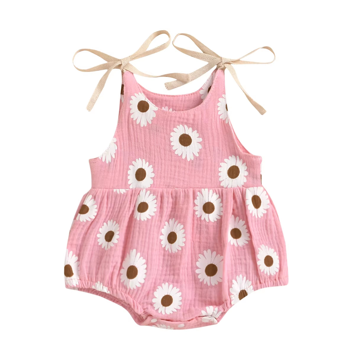 Daisy Days – Baby Girl Summer Romper with Tie Straps